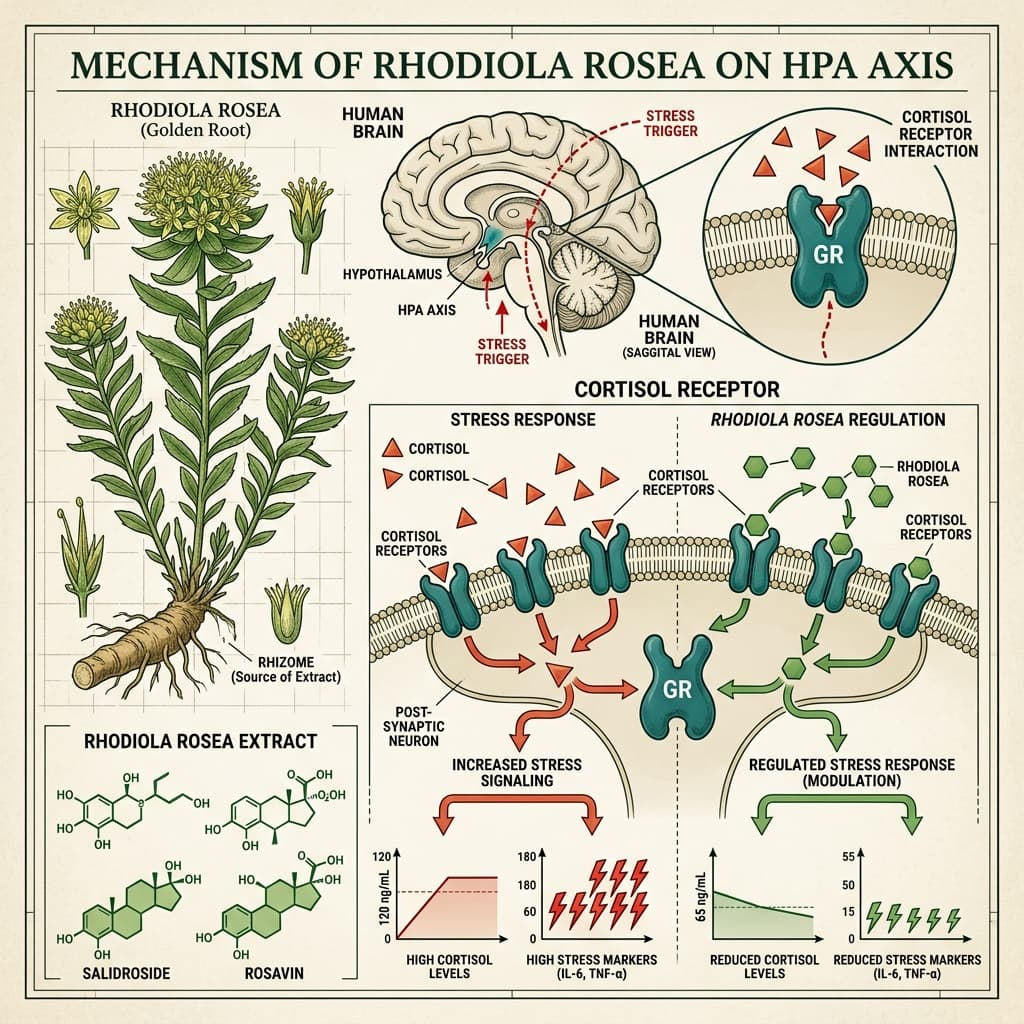Rhodiola Rosea: Cognitive Resilience Under Cortisol Stress